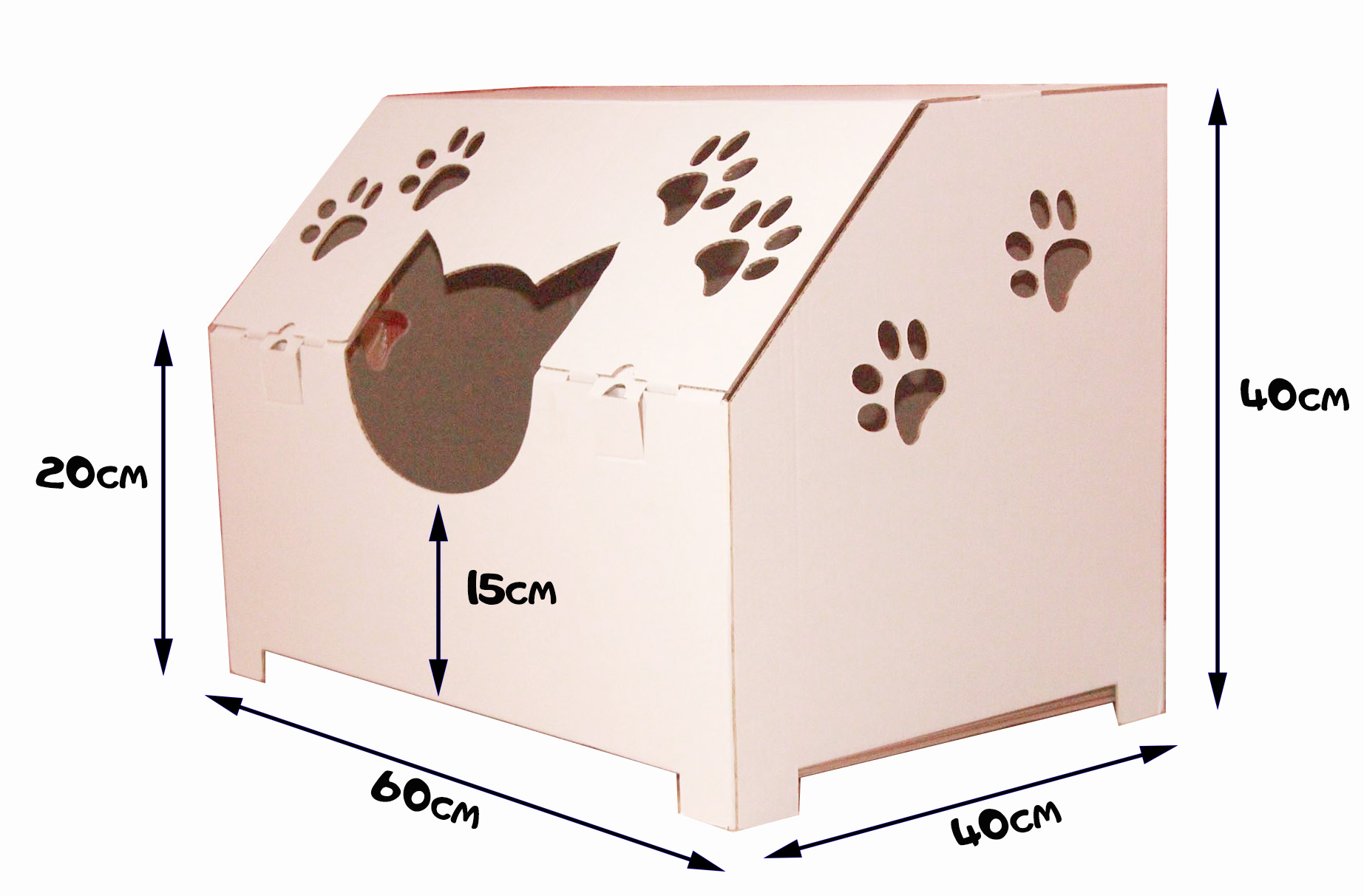 Чертеж домика для кошки из картона
